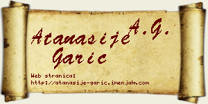 Atanasije Garić vizit kartica